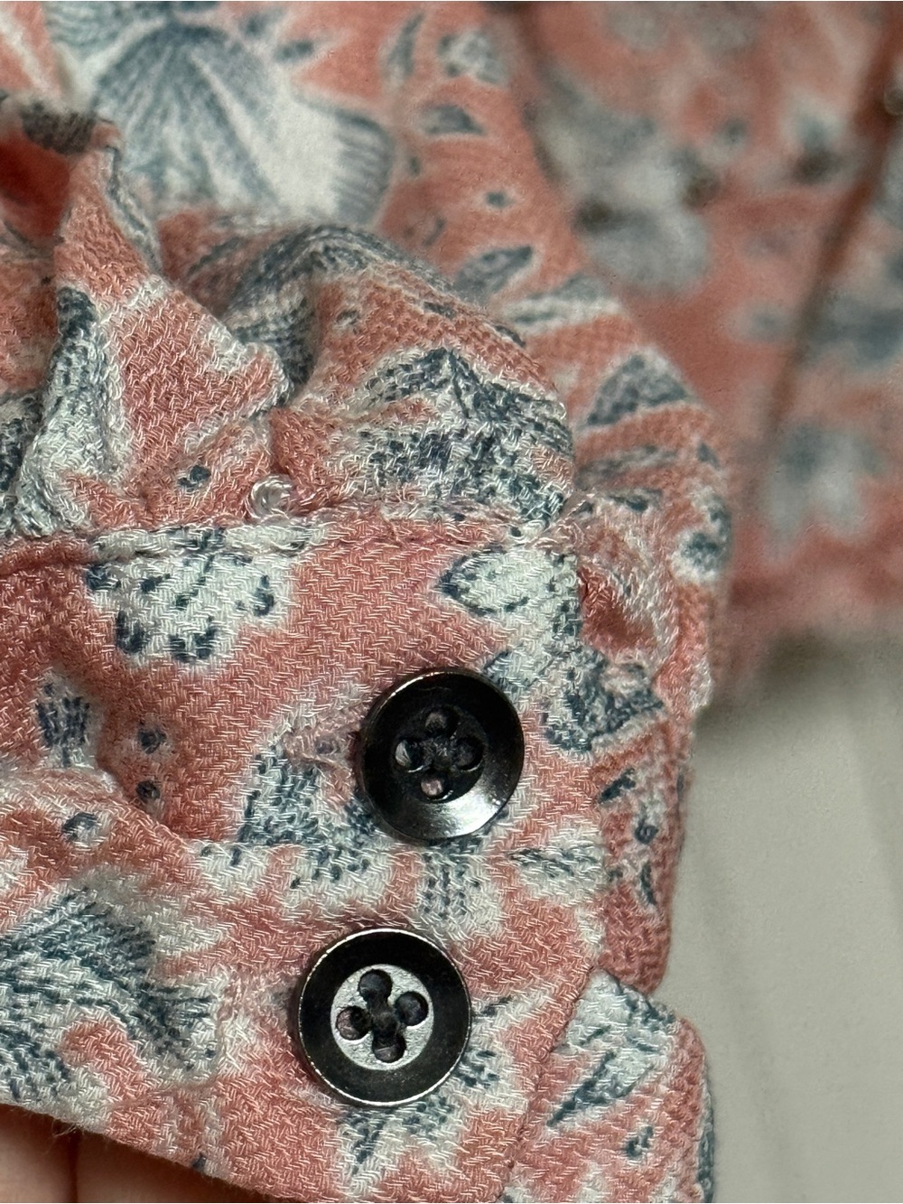 William Rast Pink Floral Ruffle Button-Front Blouse - Picture 7 of 9